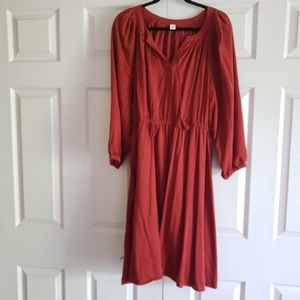 Burnt Orange XL Old Navy Full Sleeves Dress